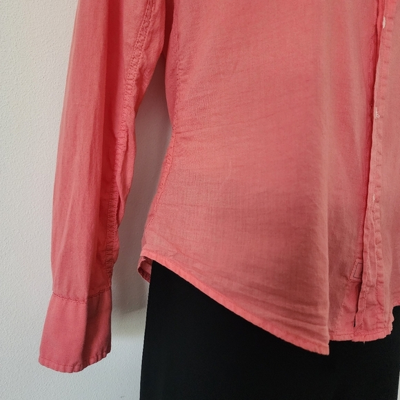 Frank & Eileen Barry Button Up Top In Famous Denim Grapefruit Size XS - Picture 9 of 15